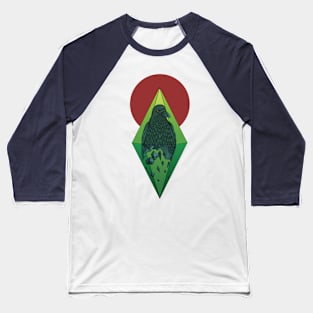 Geometric Crow in a diamond (tattoo style- Color version) Baseball T-Shirt